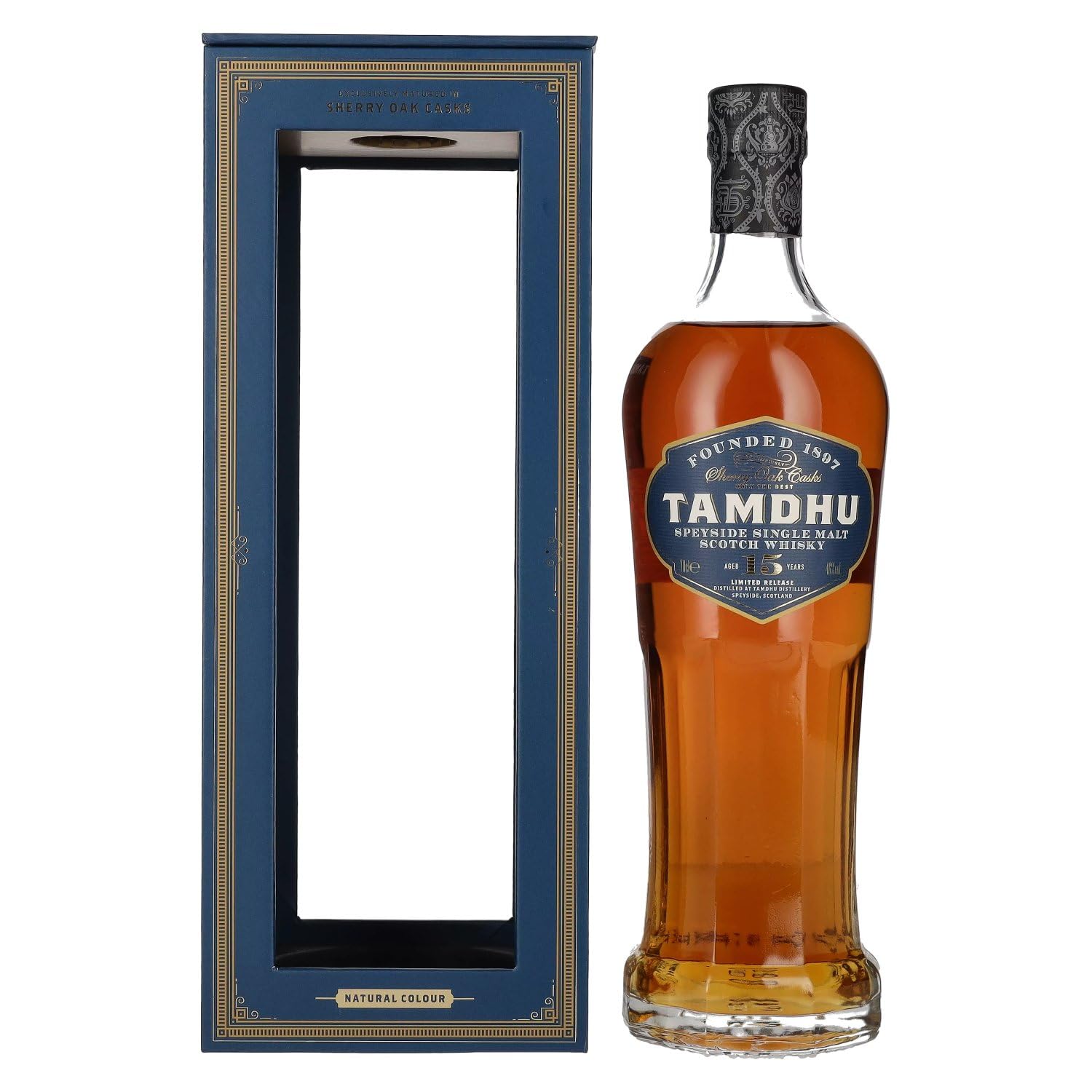 Tamdhu 15 Years Old Speyside Single Malt Scotch Whisky (1 x 700 ml) – Single Malt Whisky mit intensivem Geschmack nach Sommerfrüchten – Whisky reift 15 Jahre in Oloroso-Sherry-Fässern – 46 % Alk.
