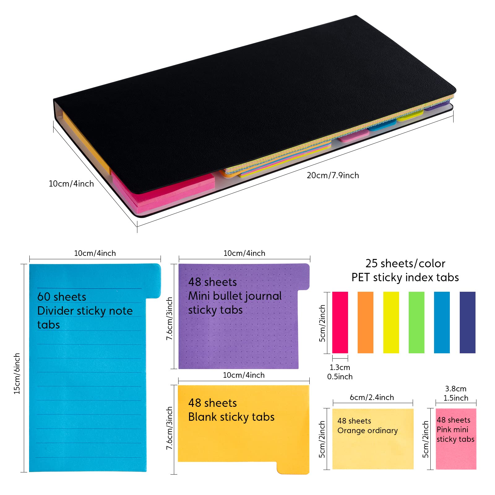 Lot De 2200 Notes Autocollantes Strehknewen - 4 Formats, 11 Couleurs - Étui PU Inclus - Parfait Pour Bureau, école Et Organisation - 10
