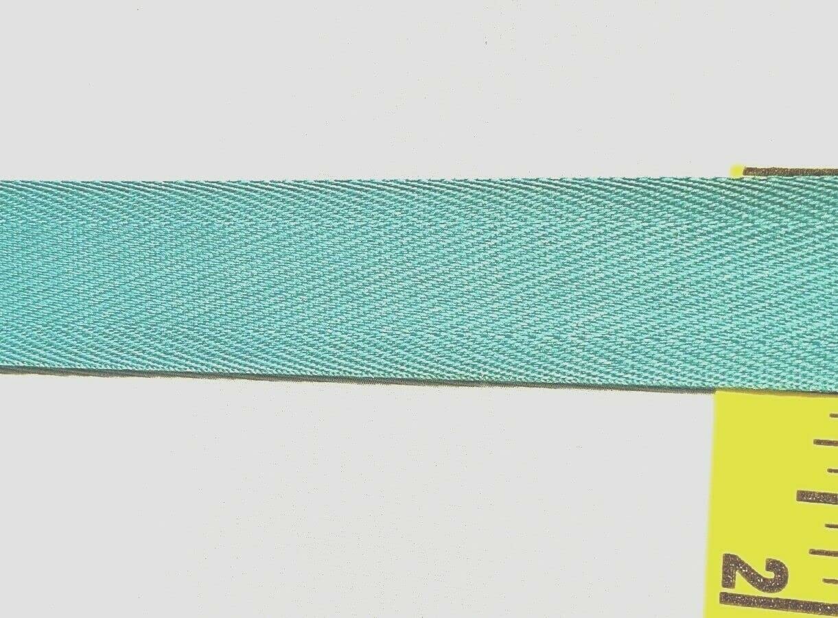 Polyester Twill Tape Herringbone Braid Ribbon 1" Aqua Blue 10 Yards #TW22 Original lace Trim for Sewing
