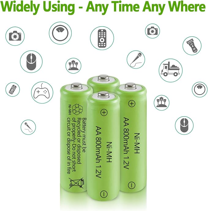Baterías recargables JINTION Ni-MH AA 1.2V 800mAh pack 4 miniatura 8