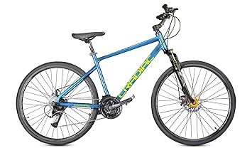 CRADIAC Gunner PRO MAX | 700 * 35 C Alloy Hybrid Bike | Shimano Powered | Unisex, TEAL BLUE