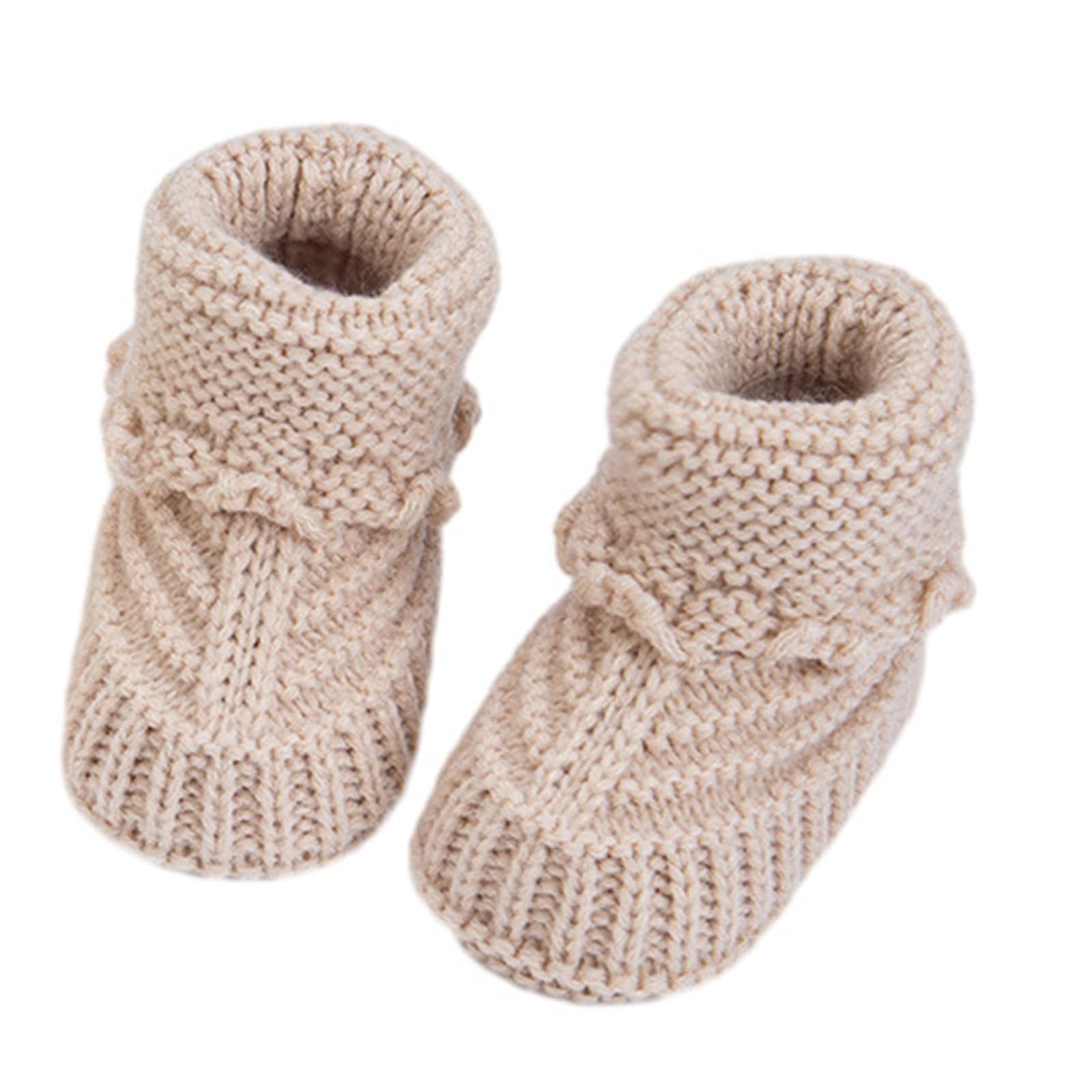 Yupeiukli Men's Khaki Baby Booties Newborns First Walkers Soft Knit Elegant Knit Baby Booties Comfortable Wearing For Infant Boy & Girl
