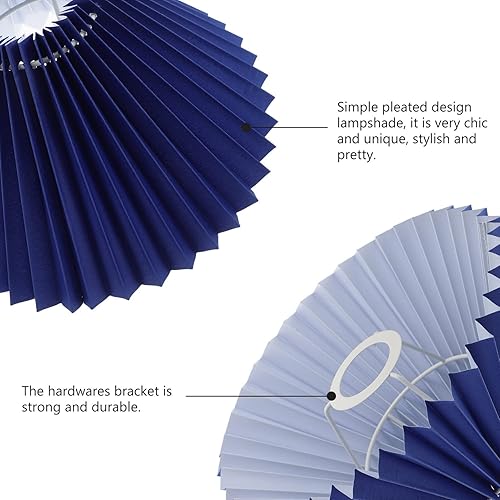Miniatura 4 de Housoutil Pantalla de lámpara de 9.43 pulgadas inferior x 5.5 pulgadas de alto reemplazo con arpa de transición plisada en forma de araña