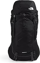 The North Face Terra 65 Backpack | Unisex Hiking Pack, Cinch-Top Opening with Zipper Access, Padded Hipbelt, Pole & Ice Axe Attachments, TNF Black/Asphalt Grey-NPF, Small/Medium