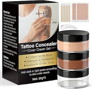 Crema para cubrir tatuajes, maquillaje invisi...