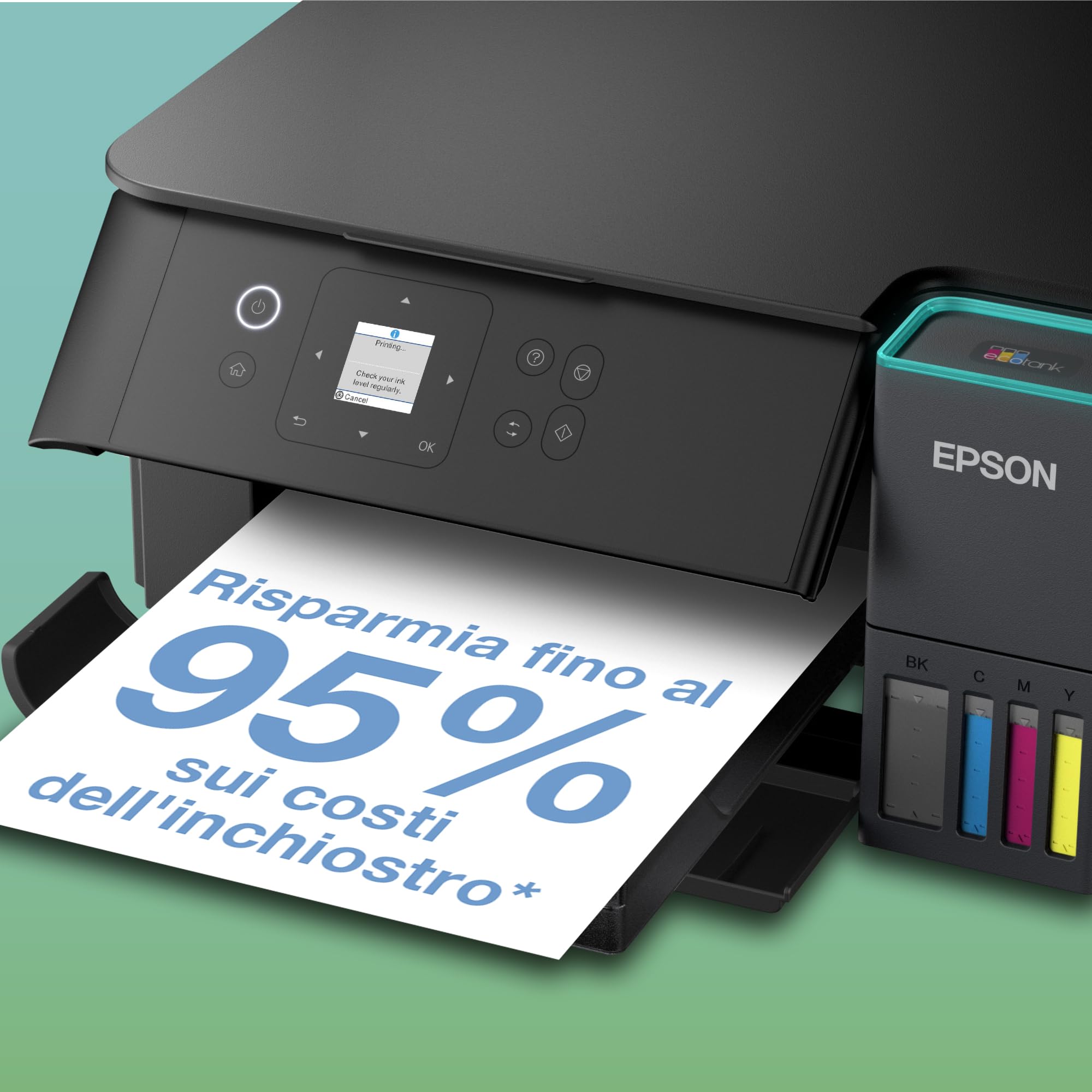 Epson EcoTank ET-2955 Stampante A4 Wi-Fi Stampa Copia Scansione Fronte/Retro Display LCD 3.7 cm 3 Anni Inchiostro Inclusi