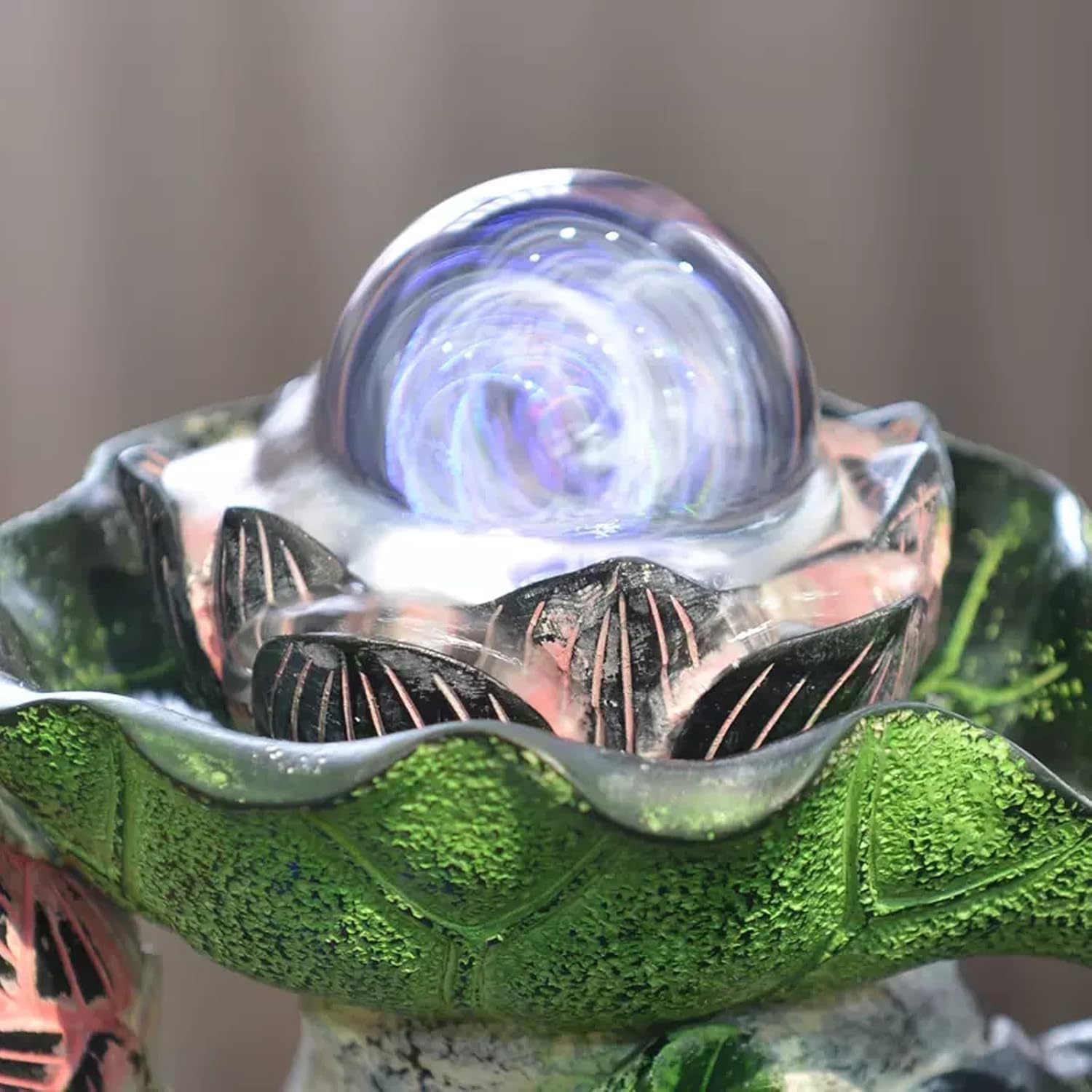 卓上噴水 屋内噴水 卓上噴水 滝噴水 リラクゼーションウォーター機能 風水禅瞑想 デスクトップ噴水 回転可能なボールとポンプ付き ホ