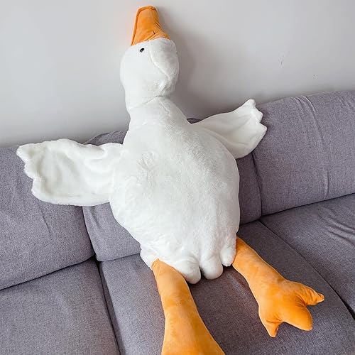 Miniatura 6 de Haengbuk - Peluche de ganso, almohada gigante para abrazar, juguete de peluche de cisne blanco suave, regalo para amigos o familiares (35.4