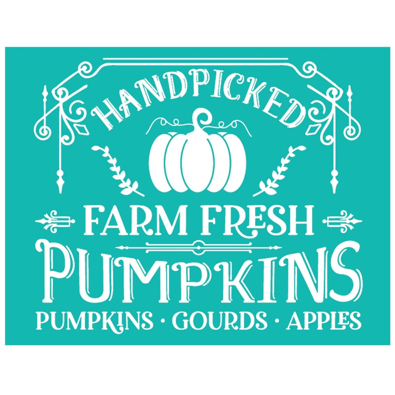 MANGOUSONG Screen Printing Kit,21.59x27.94cm Farm Fresh Pumpkins Reusable Self- Adhesive Silk Screen Stencils Mesh Transfers for Home Decoration Handmade Craft