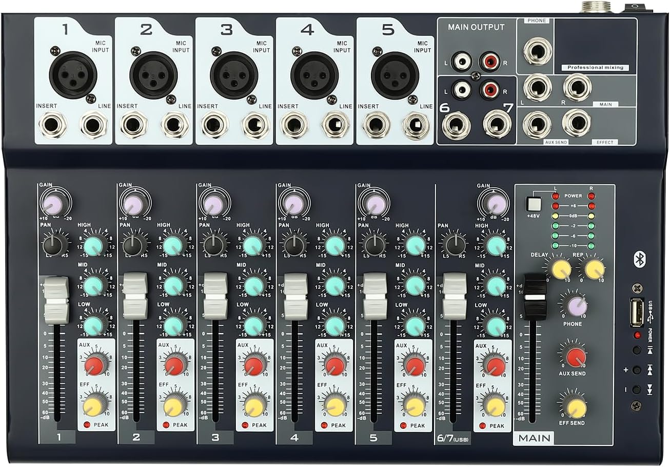 Depusheng HT7 Draagbare bluetooth-audio-mixer mengpa