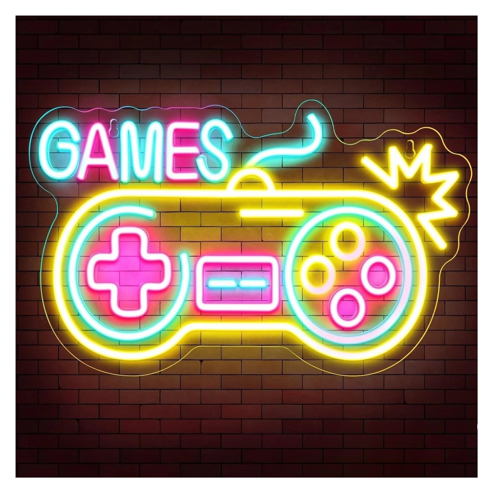 Decoración Lámparas Letrero De Neón Gamer Luz Regulable USB Para Bar Fiesta Hombre Cueva Habitación De Adolescente Hogar Cumpleaños Decoración Artística Pared 40cmx35cm