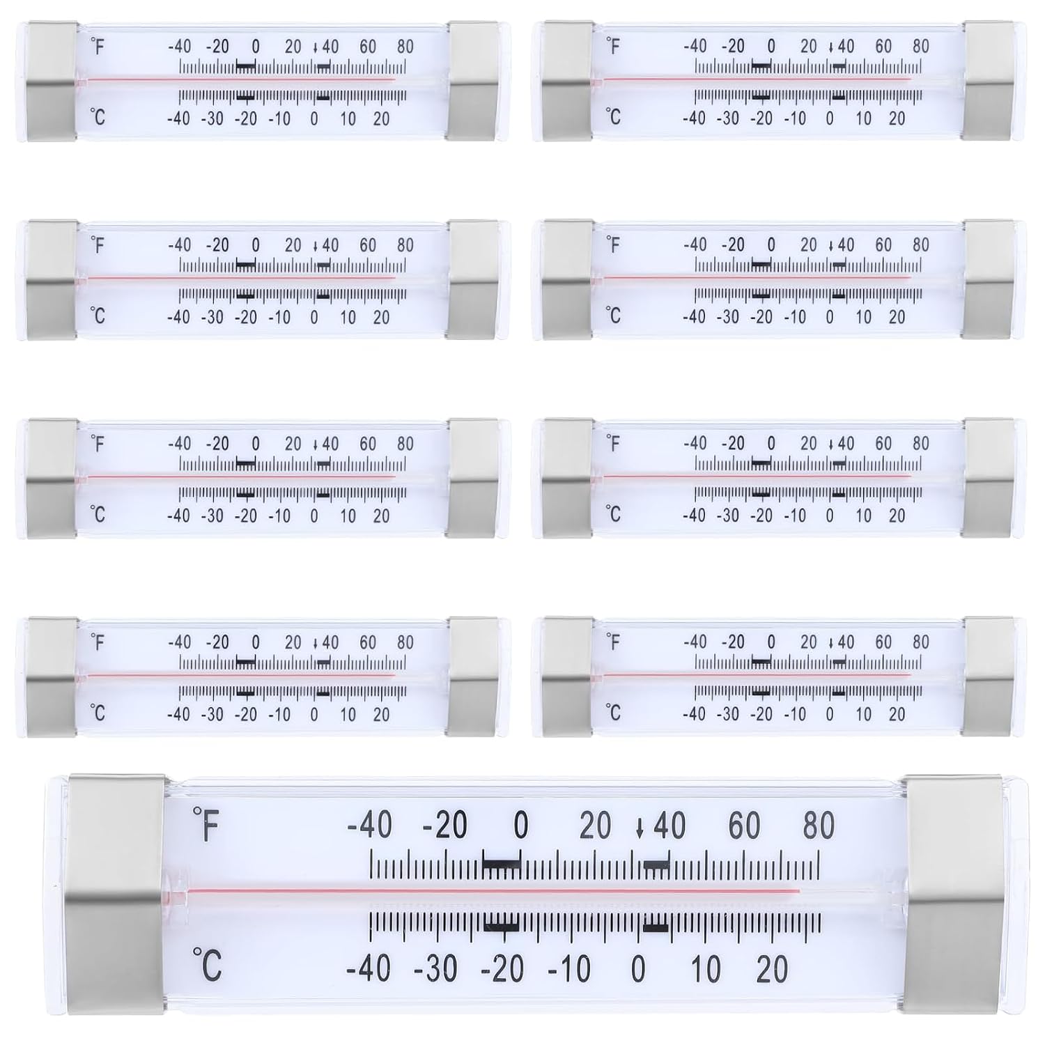 9 Pack Refrigerator Thermometer -40℉ to 80℉ Freezer Thermometer for Home Commercial Use for Refrigerator, Fridge, Cooler - Home and Restaurant Decoration