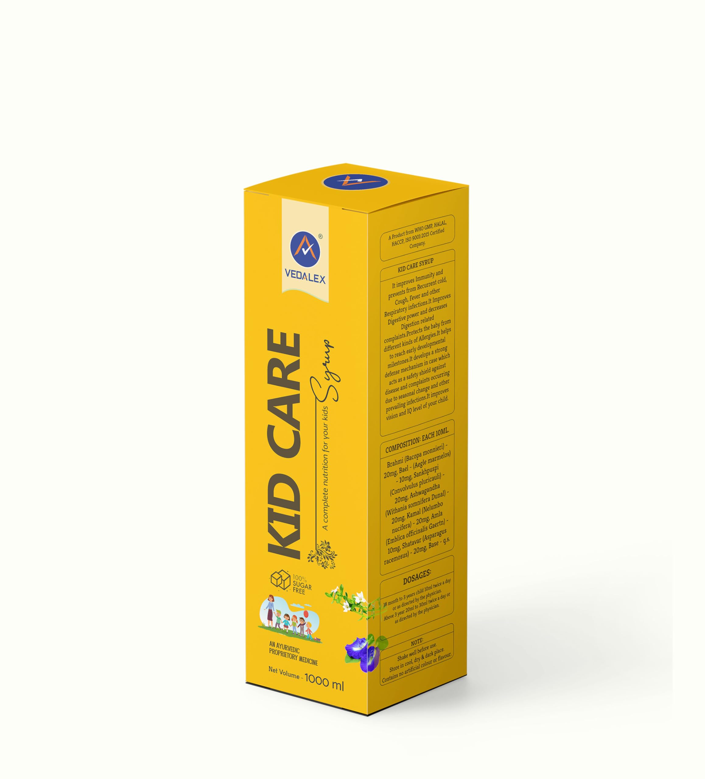 Vedalex Kid Care Syrup for Kids | Sugar Free Ayurvedic Health Tonic | Immunity, Digestion & Growth Support | 1000 ml-image-36