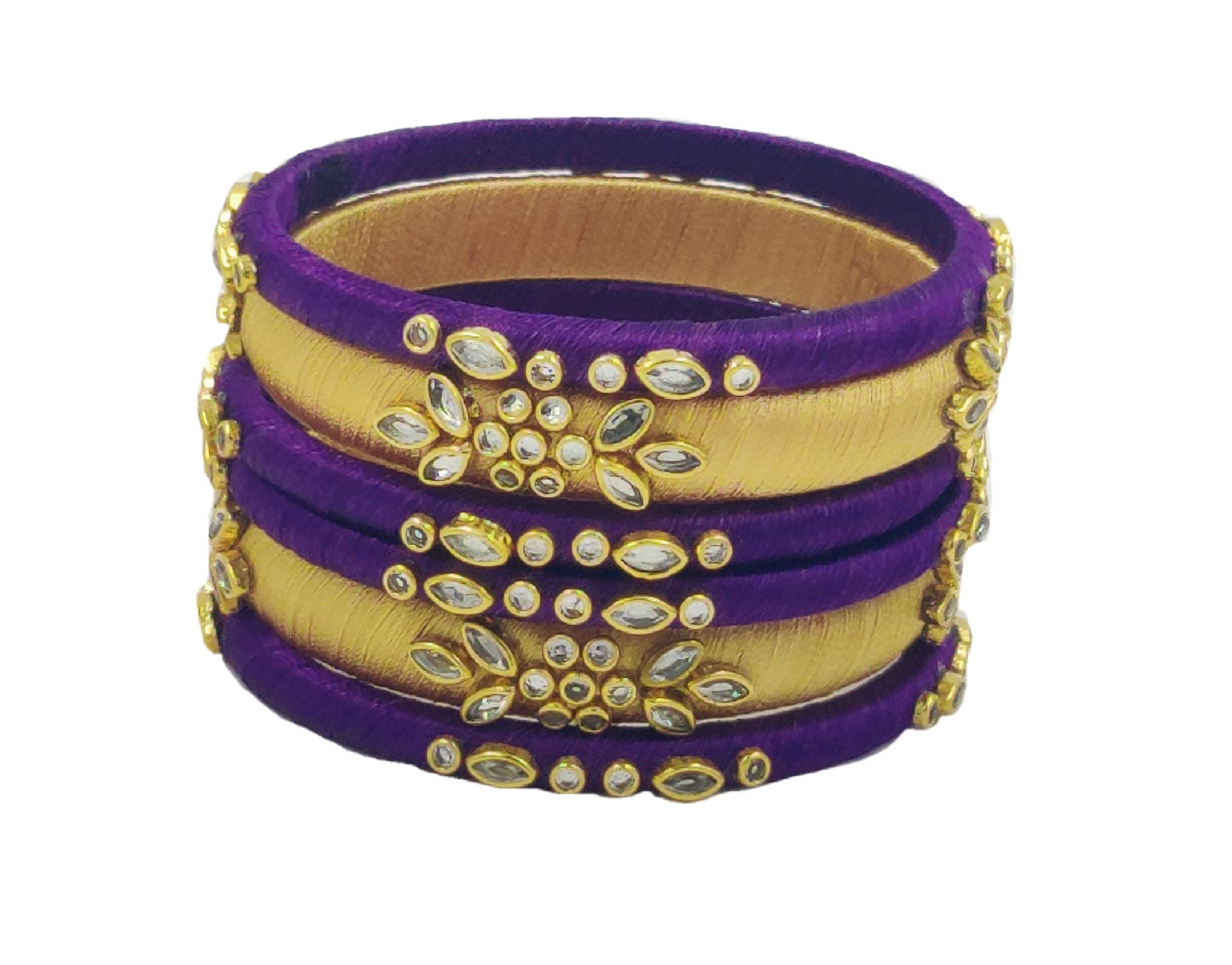 Yaalz Designer Silk Thread Matching Bangle Set Bridal Wedding Chuda Indian Traditional Fashion Jewellery for Women Girls- Size-2.2 (B093FRTJ8V) Amazon Price History, Amazon Price Tracker
