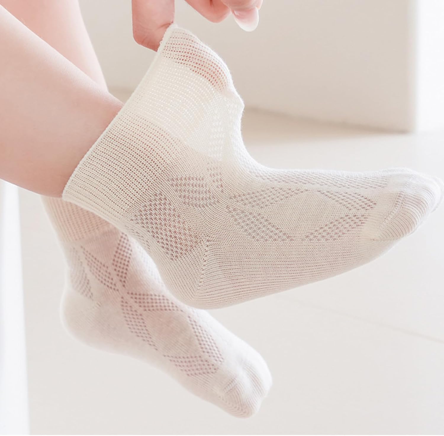 Toddler Socks, 3 Pair 2025 Spring Socks Thin Baby Loose Mouth Sock Boneless Hosiery Mesh Breathable In Tube Sock