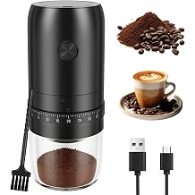 Electric Burr Coffee Bean Grinder, USB Rechargeable Cordless Mini Coffee Grinder with 40 Adjustable Setting, for Home Travel Camping and Office