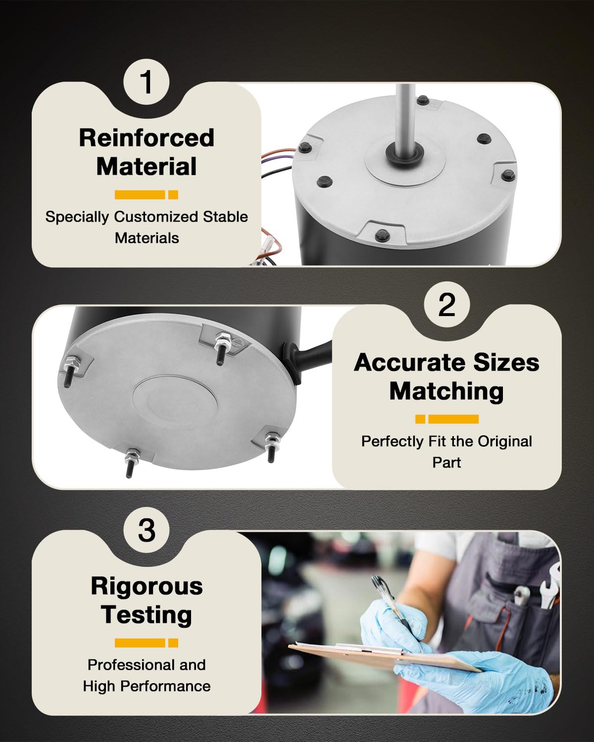 MOT18688 Condenser Fan Motor(Upgraded), Compatible with Trane American Standard, 1/8 HP, 208-230V, 825 RPM, AC Fan Motor, Air Conditioner Motors, Replace# MOT12215 MOT12004 MOT10514, w/Capacitor