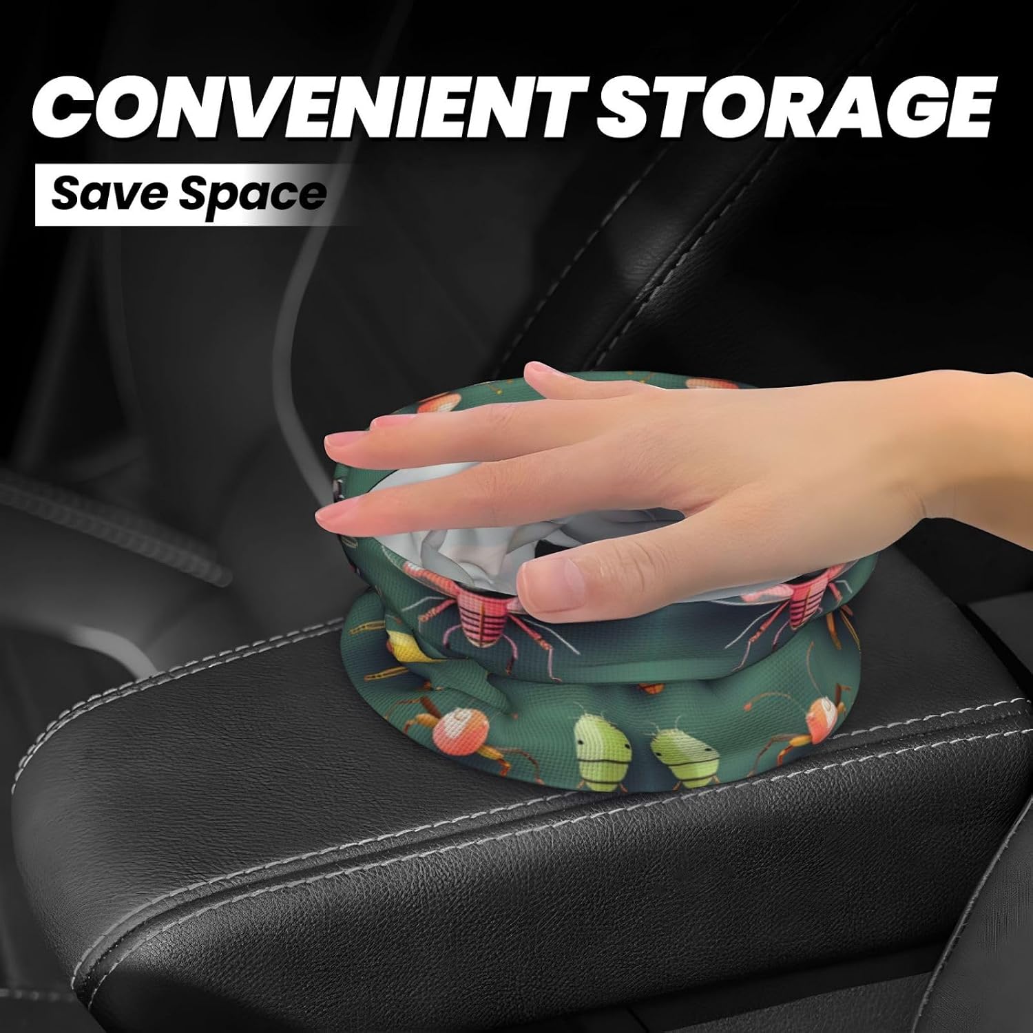 Insect Atlas Hanging car Trash can, Foldable car Trash can, car Storage Box Accessories, Suitable for Travel SUV Truck Sedan image 4