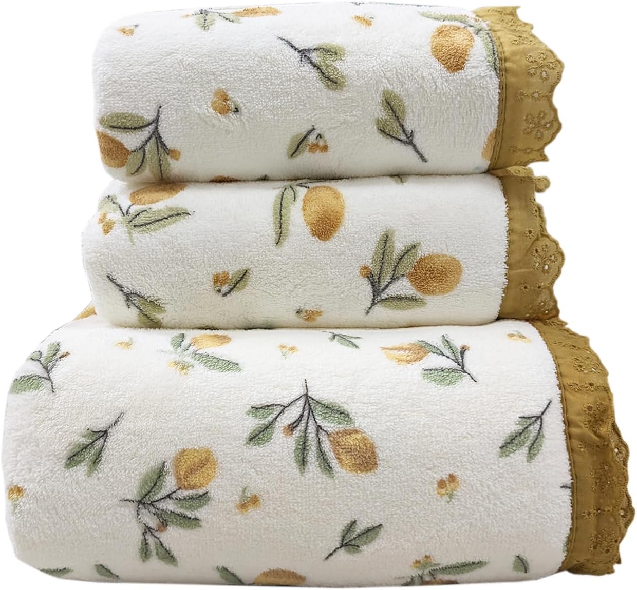 ABREEZE Floral Bath Towel Set,3 pcs,Coral Velvet Soft Absorbent Towels for Valentine's Day (1 Bath Towel,2 Hand Towels) - Image 6