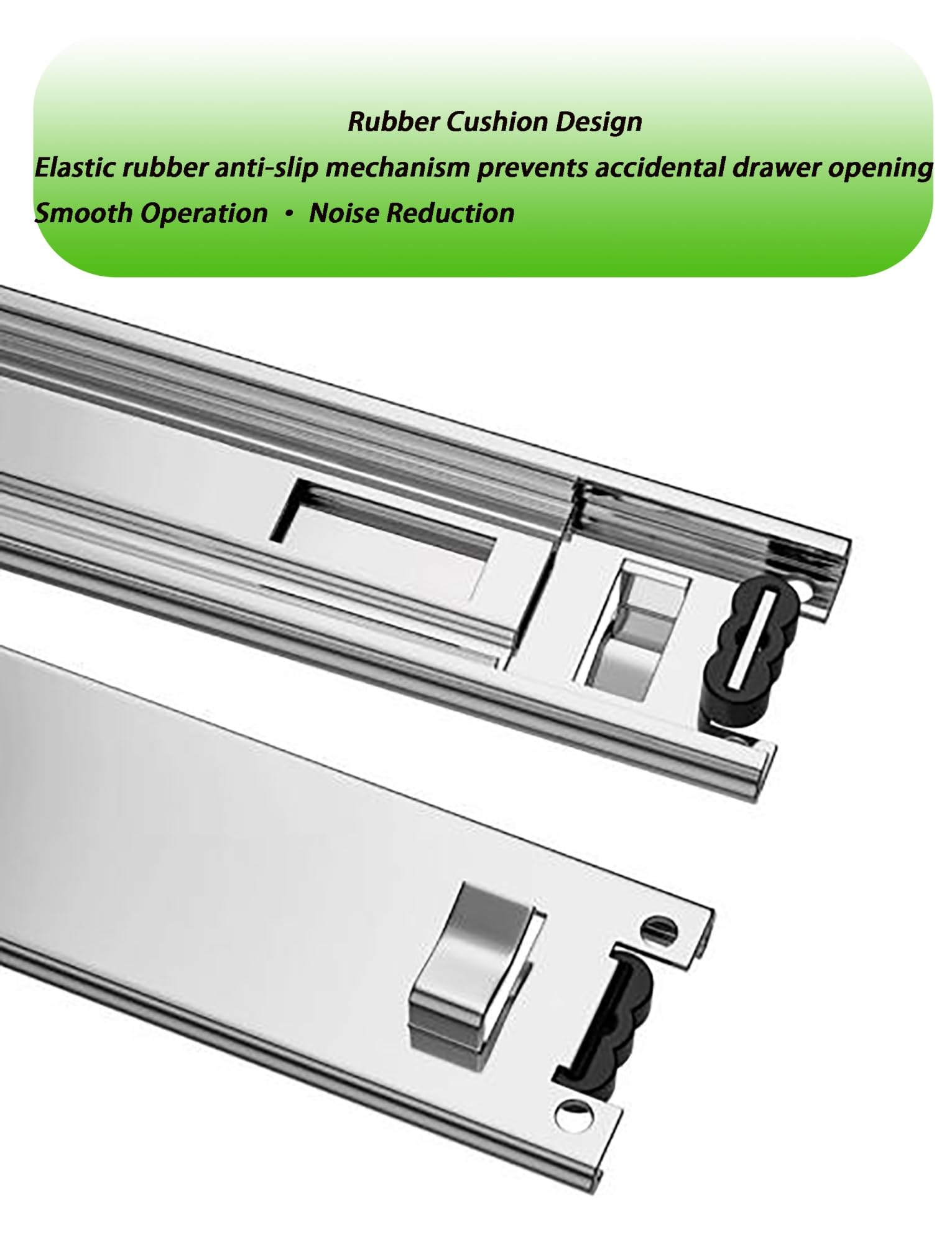 Guías para cajones de Montaje Inferior de Alta Resistencia, guías para cajones de gabinetes de Cocina con Cierre Suave, guías Ocultas de Montaje Inferior para cajones extraíbles, Longitud de