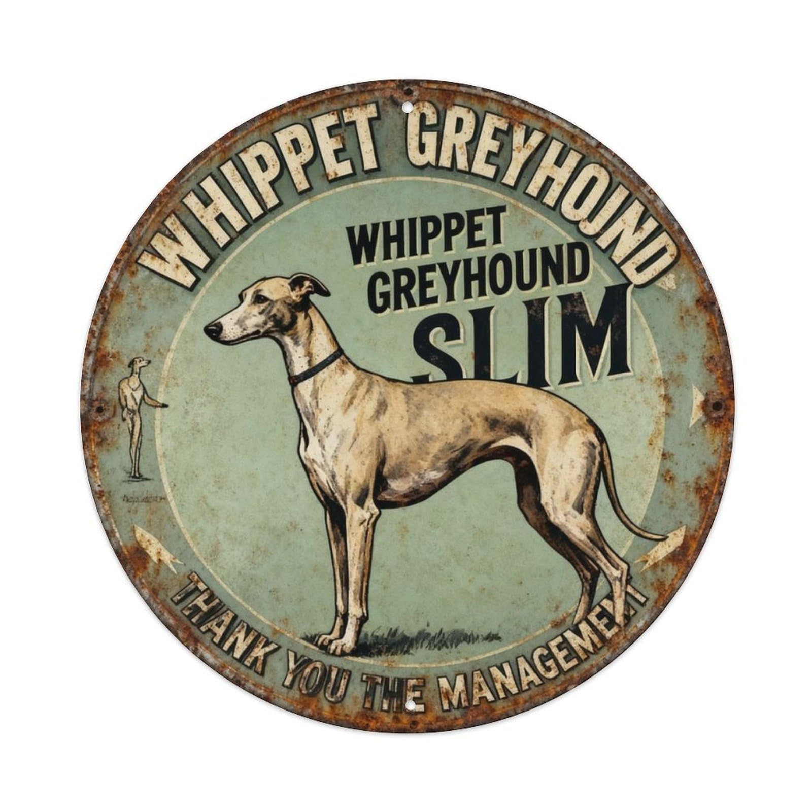 Whippet Greyhound Speedy Slim Metal Tin Sign Plaque