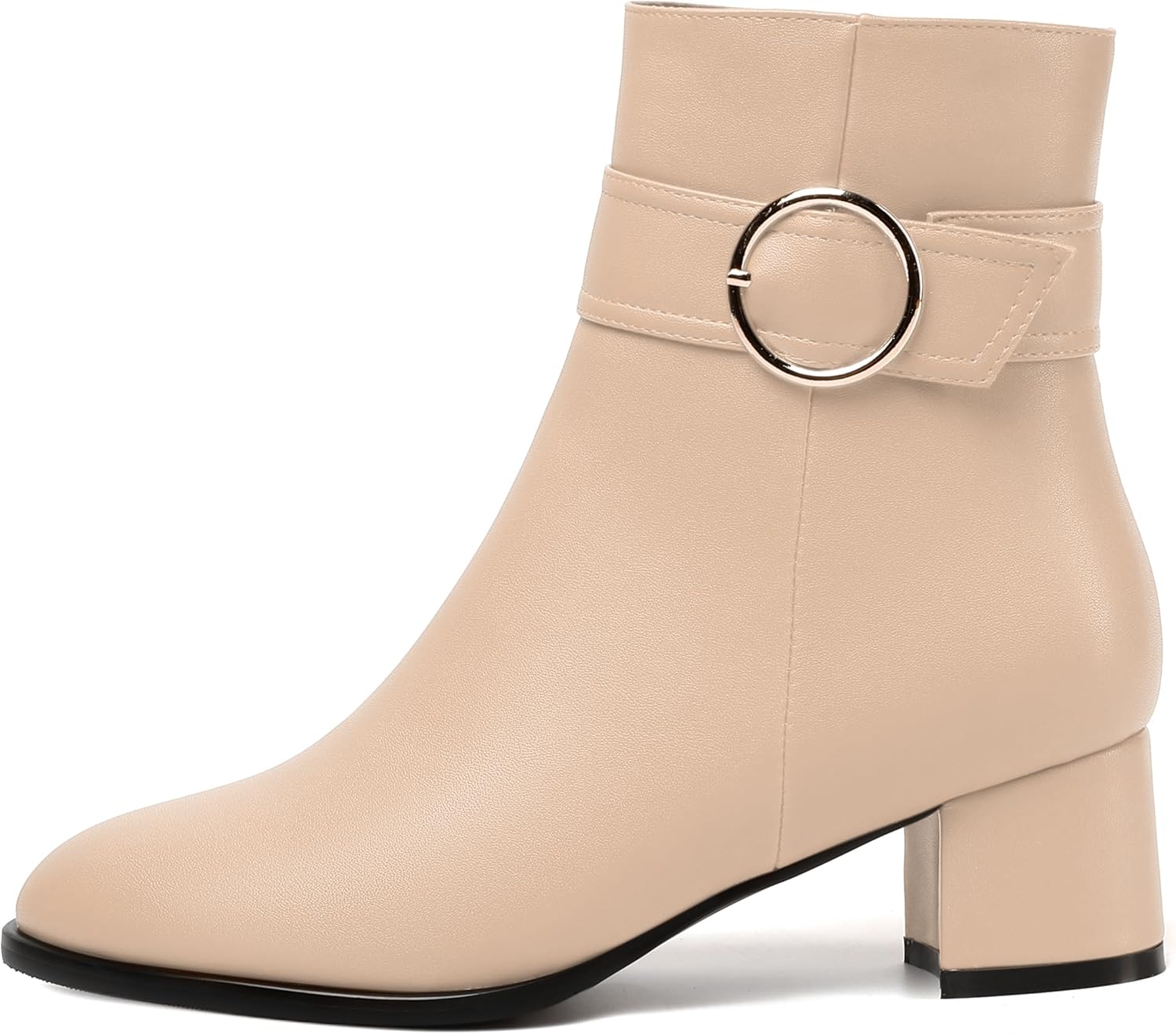 NUMALEO Womens Matte Zip Fashion Round Toe Party Solid Chunky Low Heel Ankle High Boots 2 Inch - Image 5