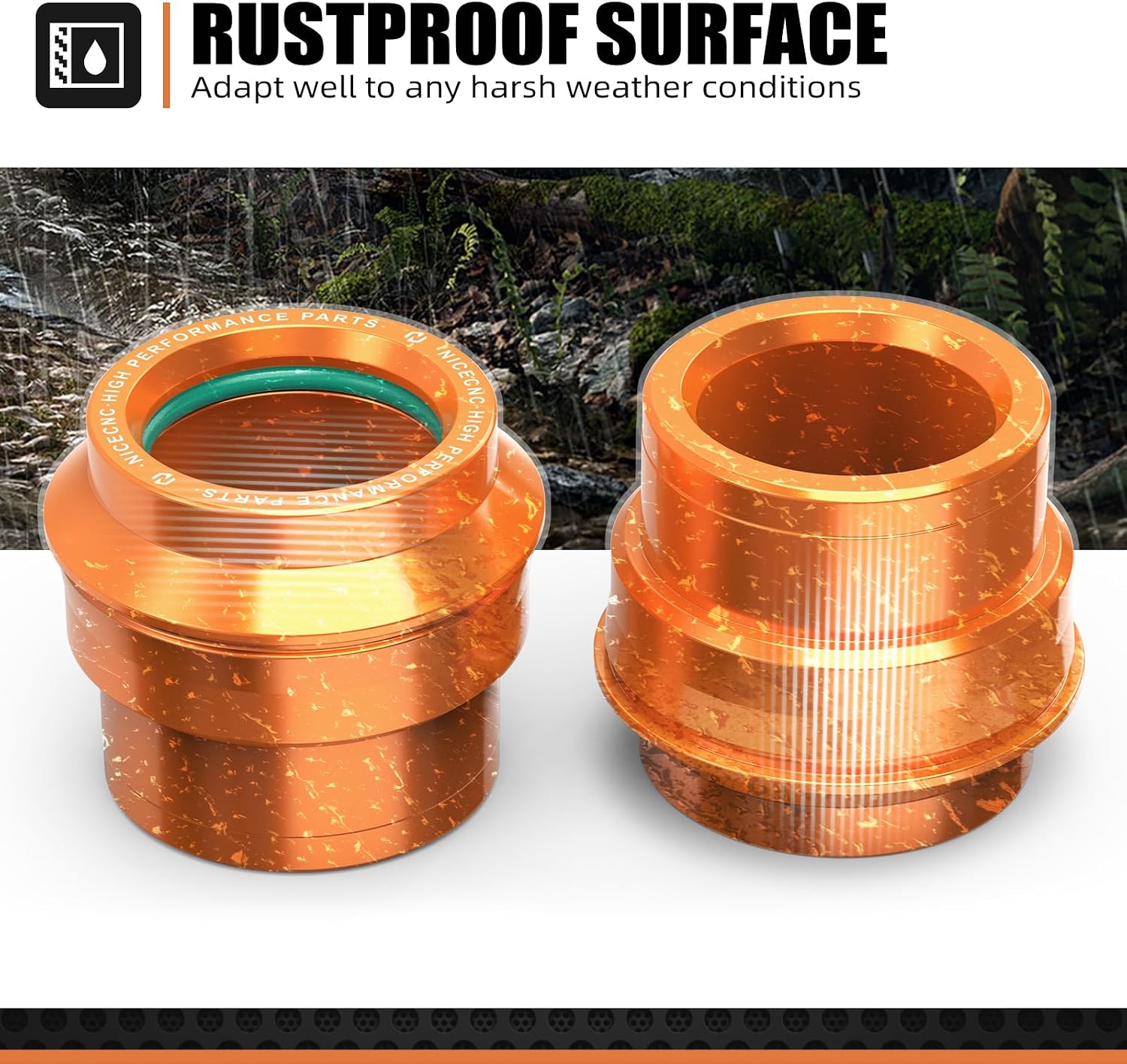 NICECNC Front Wheel Spacers Bushing Seal Kit Motorcycle Compatible with KTM 125-500 XC/XCF/XCW/SX/SXF/EXC/EXCF/TPi/6D 2017-2024,Compatible with Husqvarna 125-501 TE/TE i/FE/TX/FX/2017-24 Orange