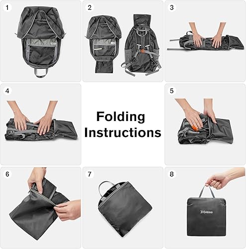 Miniatura 7 de G4Free Mochila de senderismo ligera de 25 litros plegable para viajes deportivos, resistente al agua, para mujeres y hombres, Negro -, Viajes al