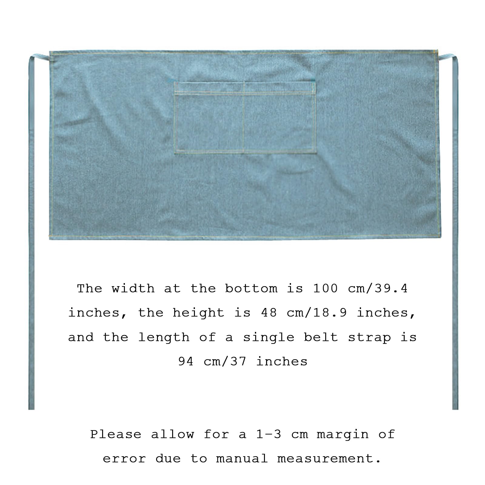 Grembiule Corto In Denim di Cotone con Tasche, Unisex – Ideale Per Camerieri, Cuochi, Panettieri, Artisti e Lavoro In Caffetteria
