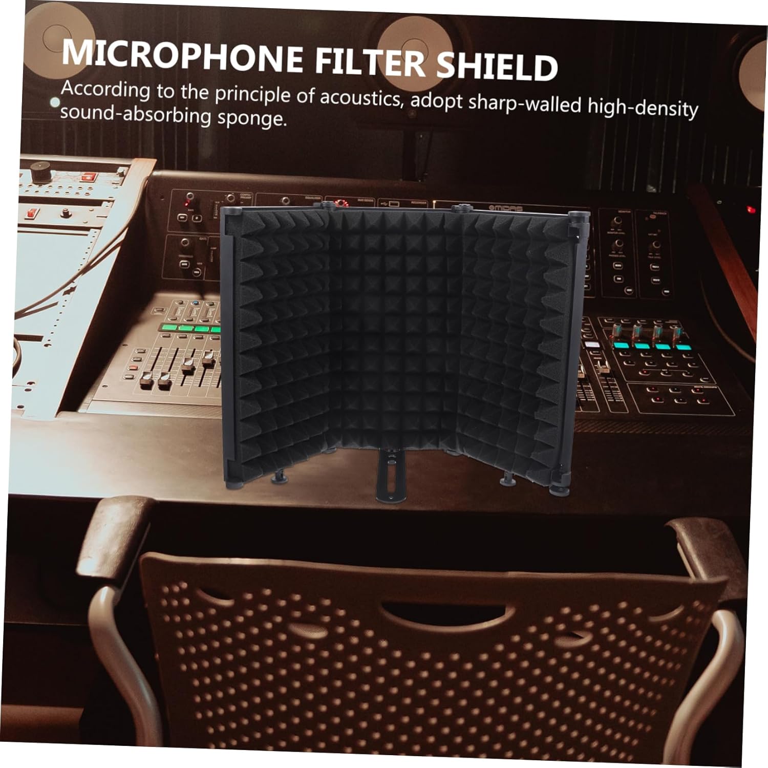Mic Windproof Shield Foldable Iron Sponge Cover Noise Reduction Microphone Filter Acoustic Windscreen Mic Windproof Shield