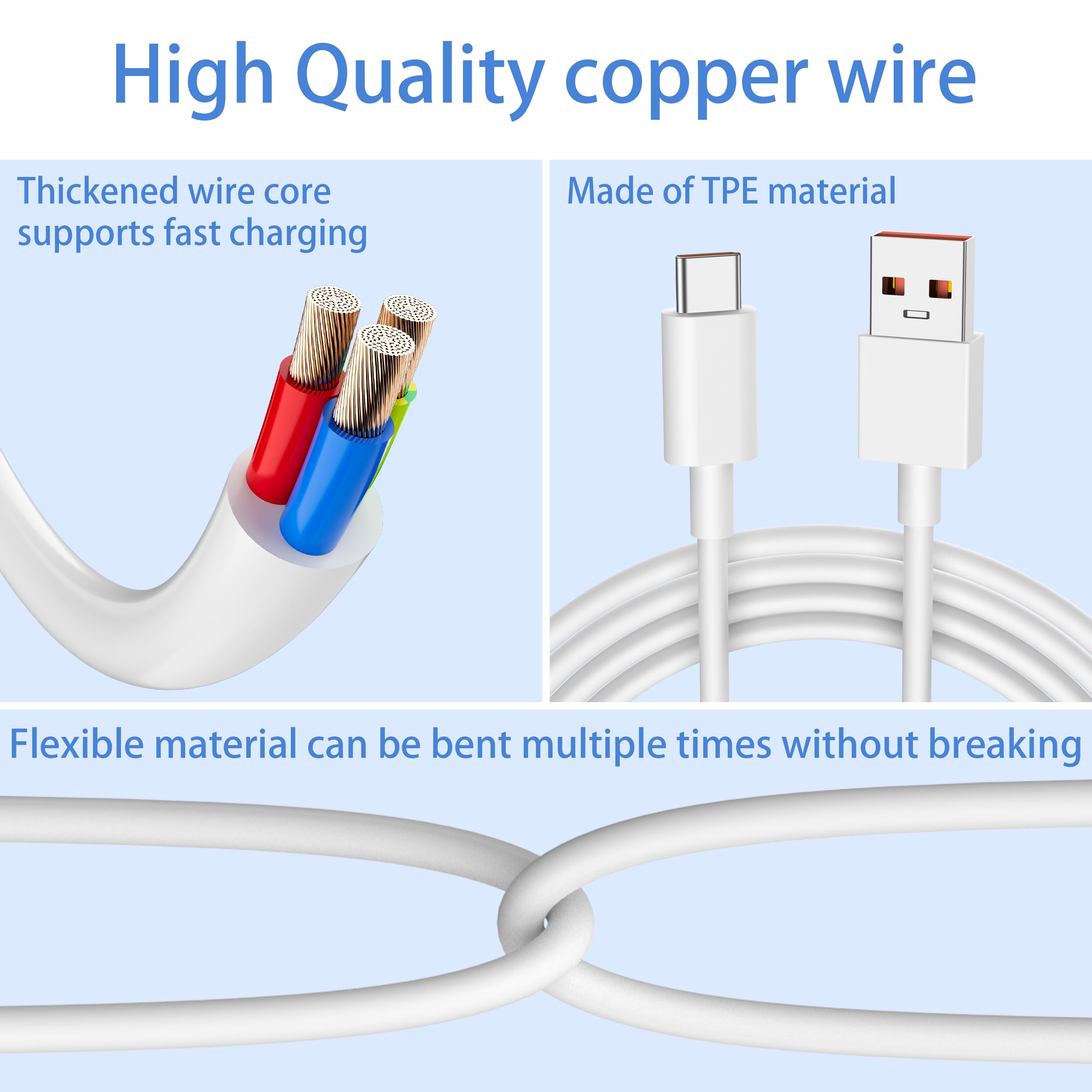 Oumida 120W Kabel USB C (Kompatybilny z 33W/67W) Dla Xiaomi Redmi Note 14/13/12/11s/11/13 Pro/8 9 Pro 9T; Xiaomi mi 13/14/12T/11T Pro/11 Lite/10T/10/12, POCO X6/X5/C65/M5/X4 (2m)