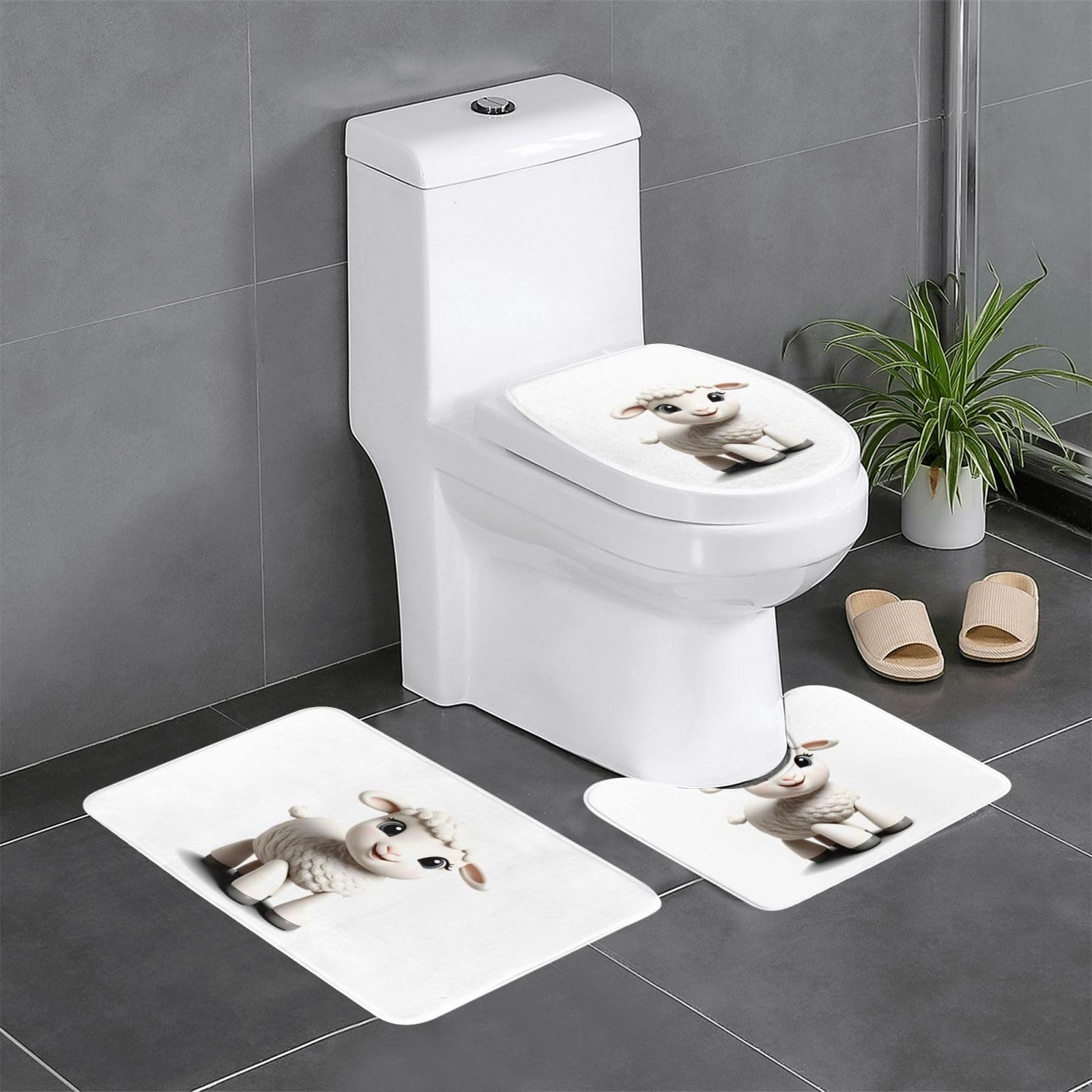 Tapis de salle de bain mouton HJFCZH pour une sortie de douche sécurisée