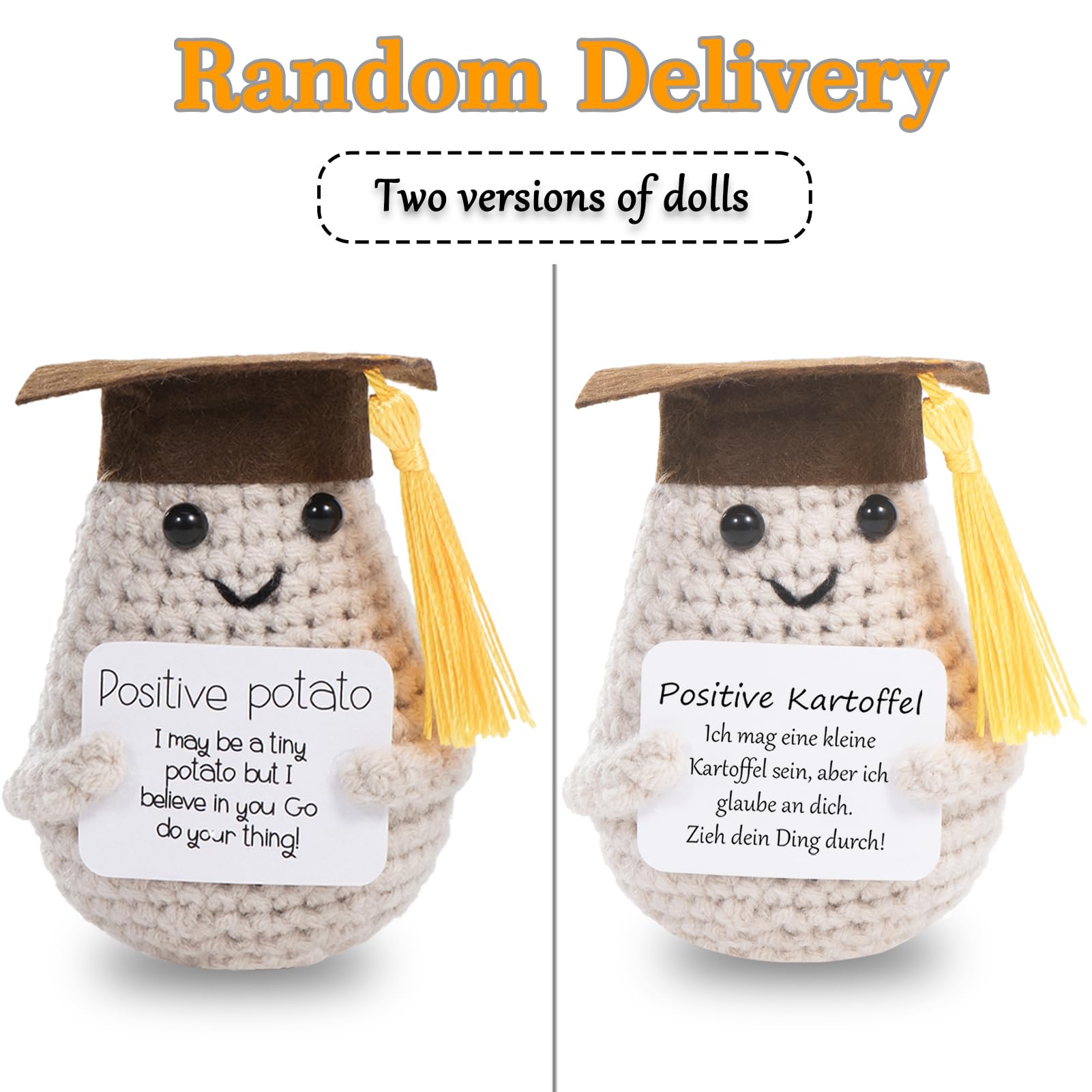 XBOCMY Mini Pocket Hug Positive Potato, Gifts for Boyfriend, Funny Gift for Girlfriend, Motivational Gifts, Small Lucky Charm Best Friend, Small Hug Pocket Hug Potato Lucky Charm