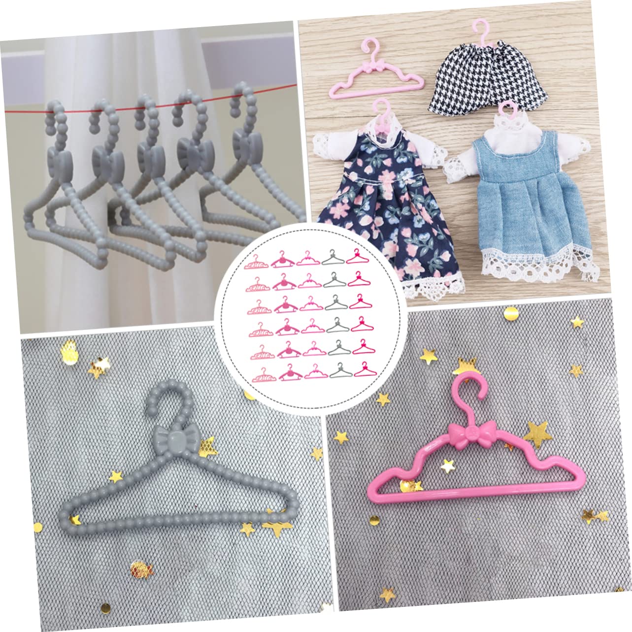 BESPORTBLE 50Pcs Mini Doll Clothes Hangers Creative Coat Holders for Dolls Space Saving Design for Organized Playroom for Doll Clothing Display