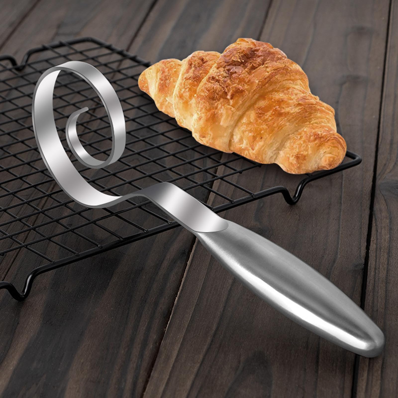 COOLHOOD Batidora de masa de acero inoxidable, apta para lavavajillas, con mango ergonómico, herramienta de cocina para mezclar pasteles