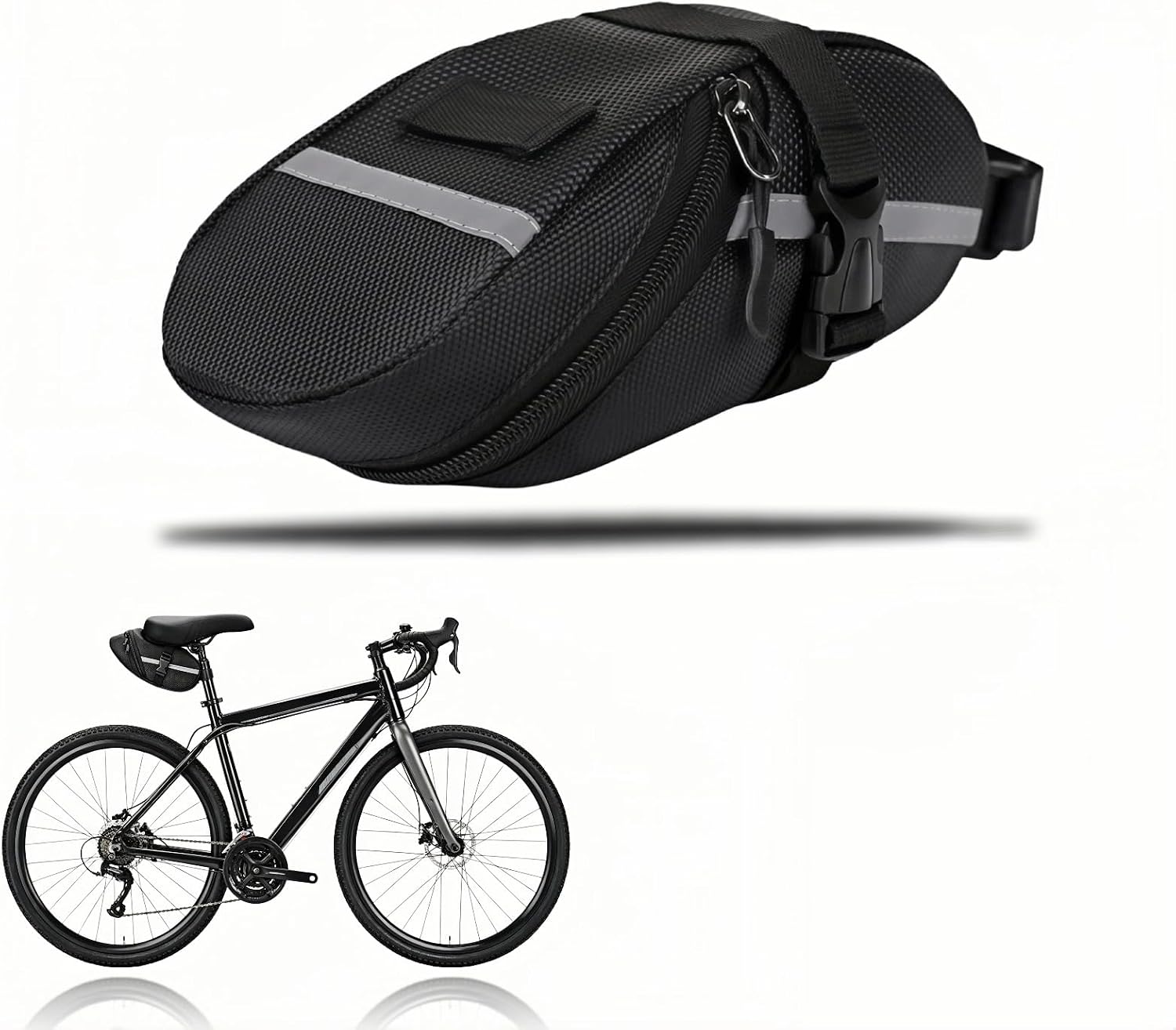Bike Saddle Bag 600D Oxford Waterproof with Reflective Strip