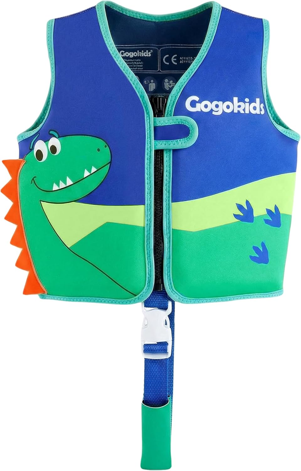 Gogokids Toddler Swim Vest Pool Floaties for Kids 1-2-3-5-7-9 Yrs, Neoprene Kids Swimming Jacket w/Adjustable Safety Strap & Zip, Toddler Float Jacket 24-66lbs for Beach Puddle Pool Boys Girls Niños