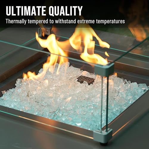 Miniatura 4 de Skyflame Vidrio de fuego regular de alto brillo de 10 libras para hoguera, chimenea, jardín, paisajismo, hielo de cristal, tamaño de 12 pulgada