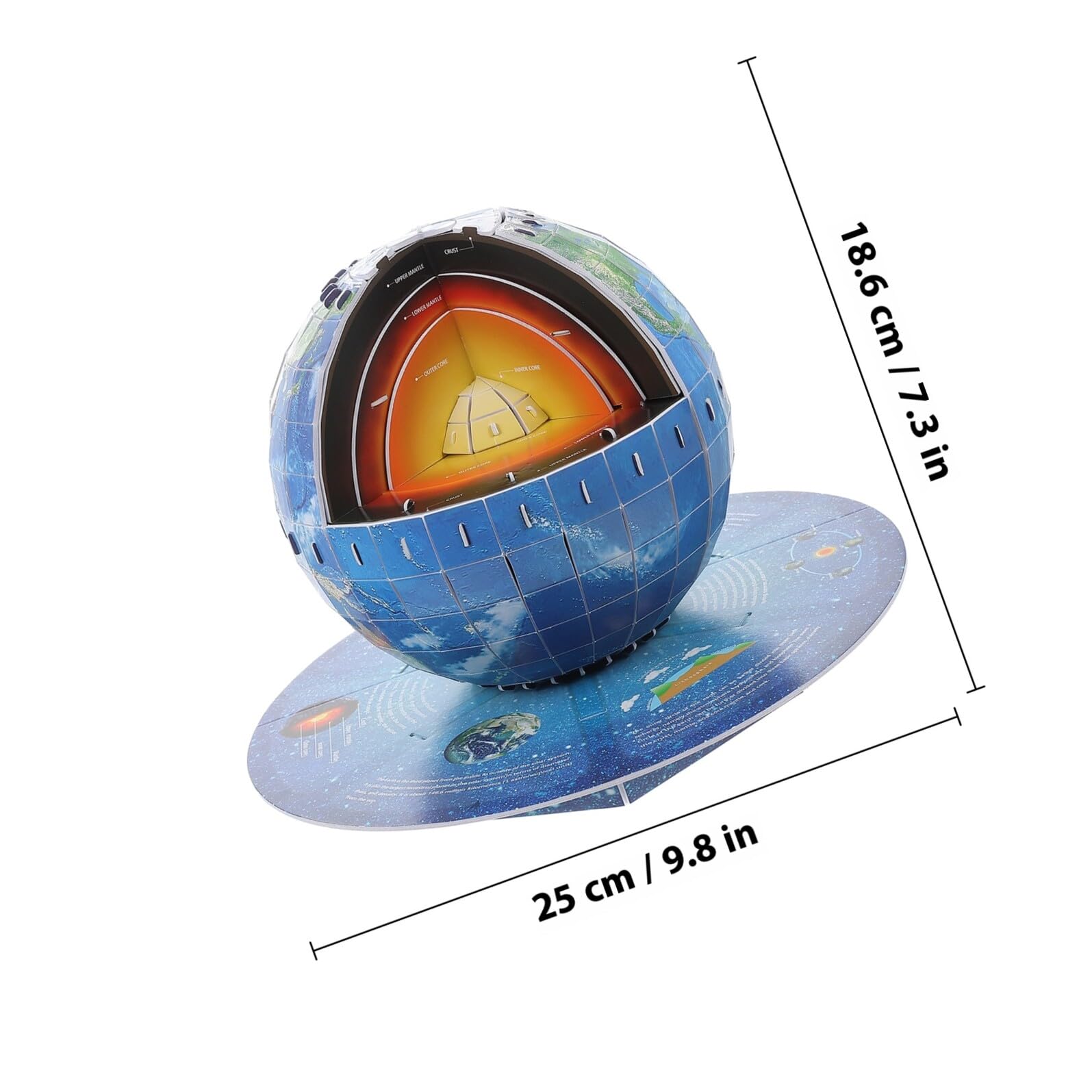 3d Coloring Puzzle Globo Blu in Carta per Ragazzo Ragazza e Ragazze