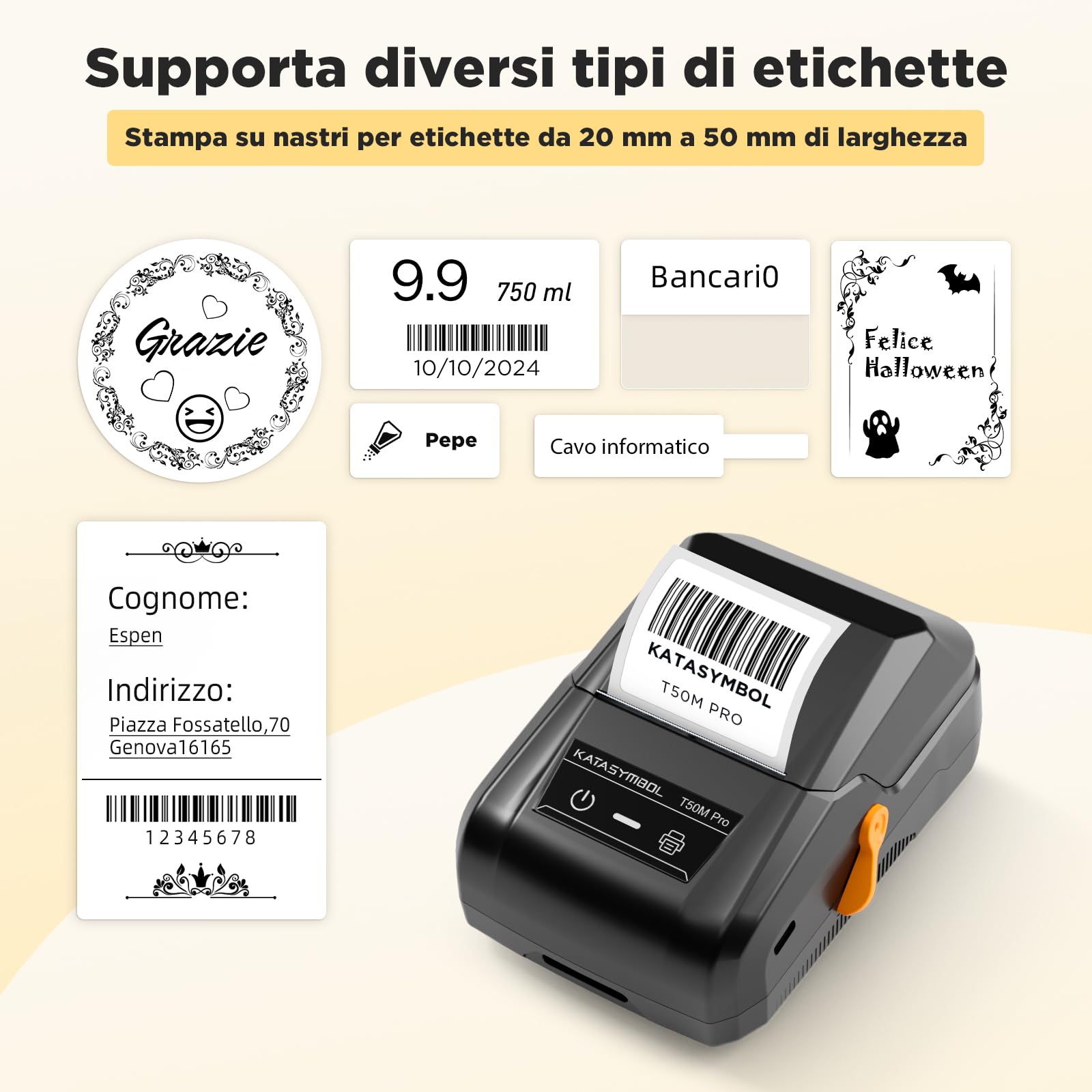 SUPVAN T50M Pro Etichettatrice Bluetooth Nastro 30 Caratteri 700 Icone senza Inchiostro