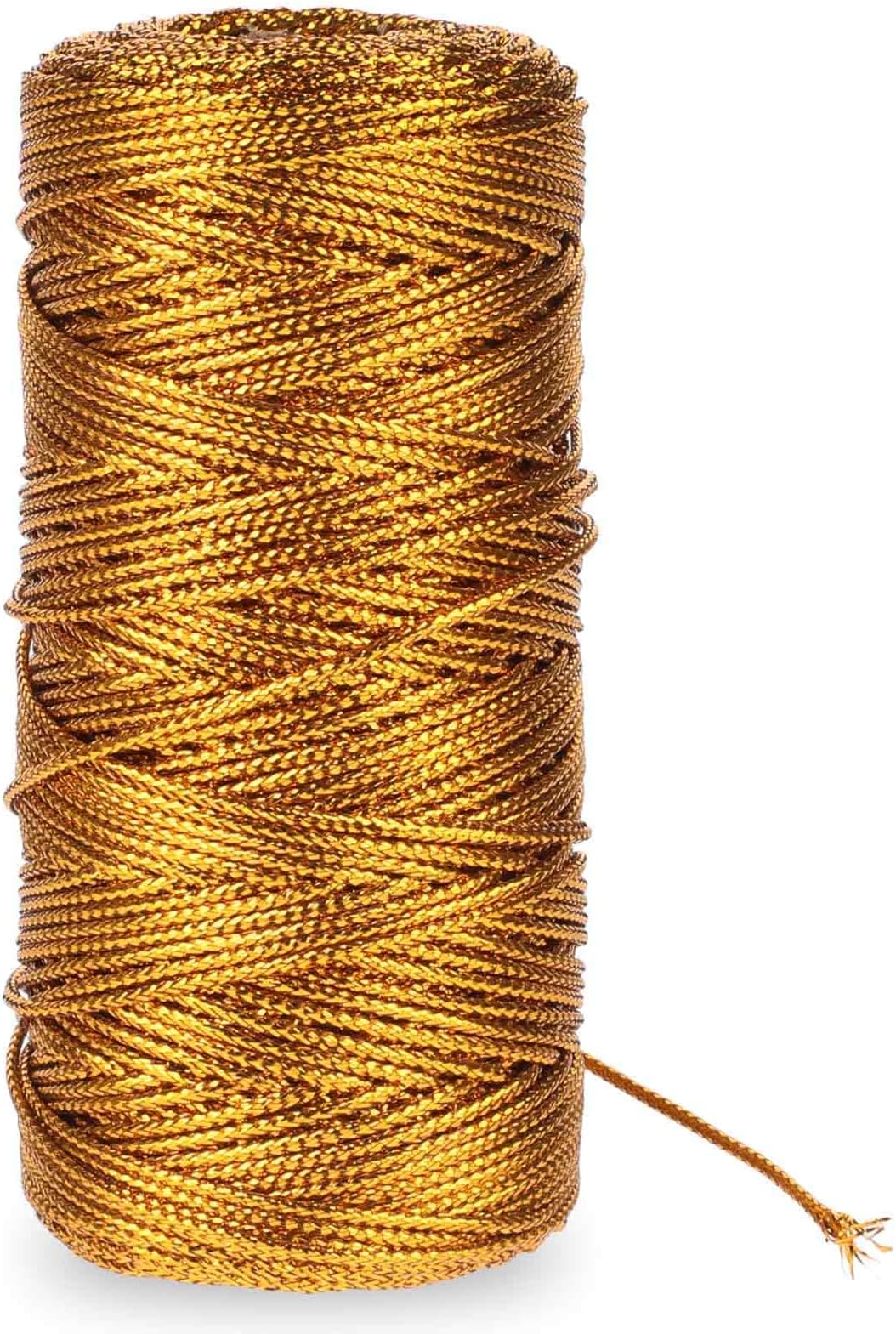 Gold Metallic Kordel 1mm - 100m Rolle Für Geschenkverpackung & Bastelprojekte