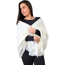 LATITUDE ZERO Wedding Shawl, Ultra-Soft Alpaca Wool Blend Shawl, White Wedding Shawl, Ivory Wedding Pashmina, Wedding Wrap