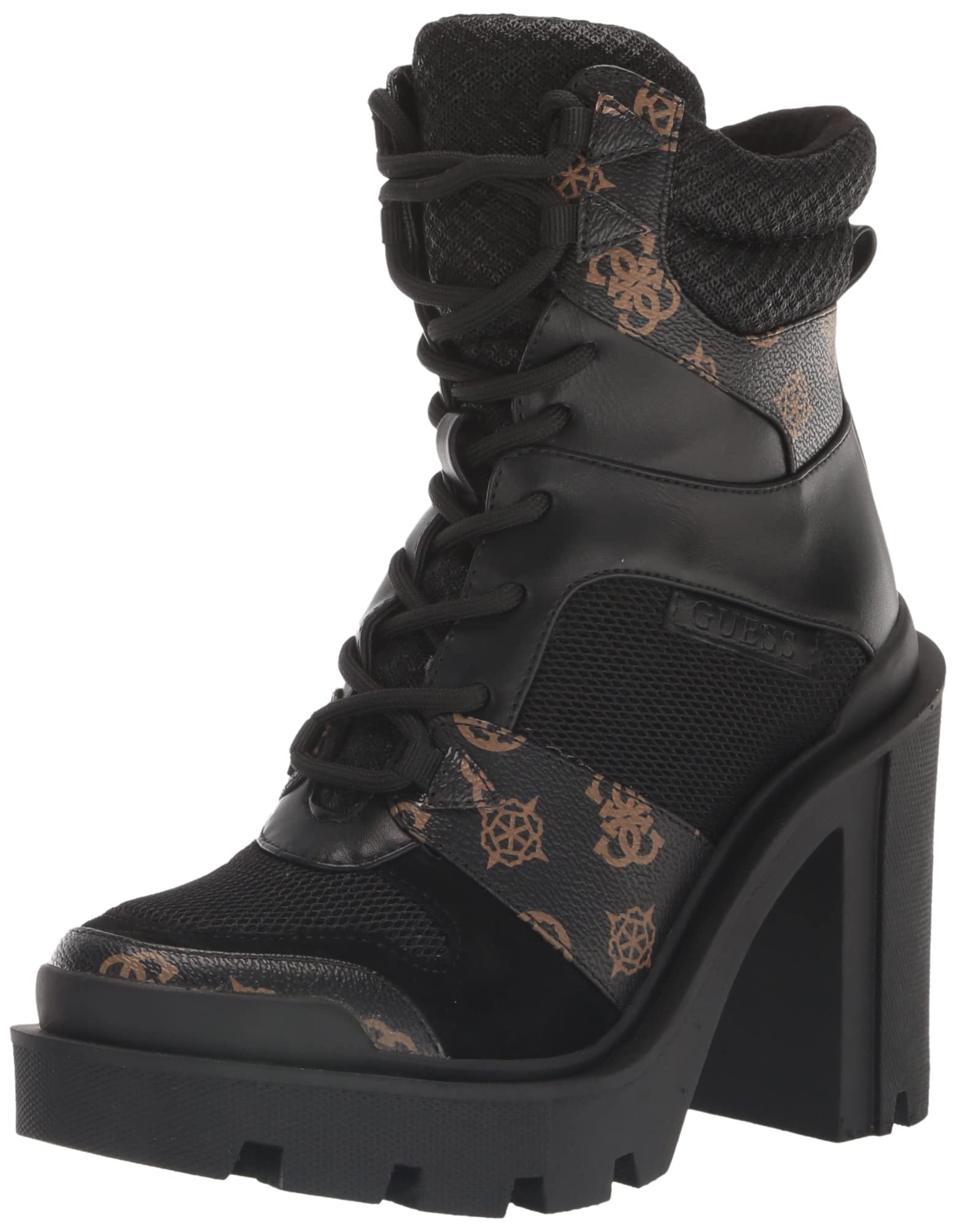 GUESS Women's Tadbit Ankle Boot, Black/Brown 001, 6.5 UK