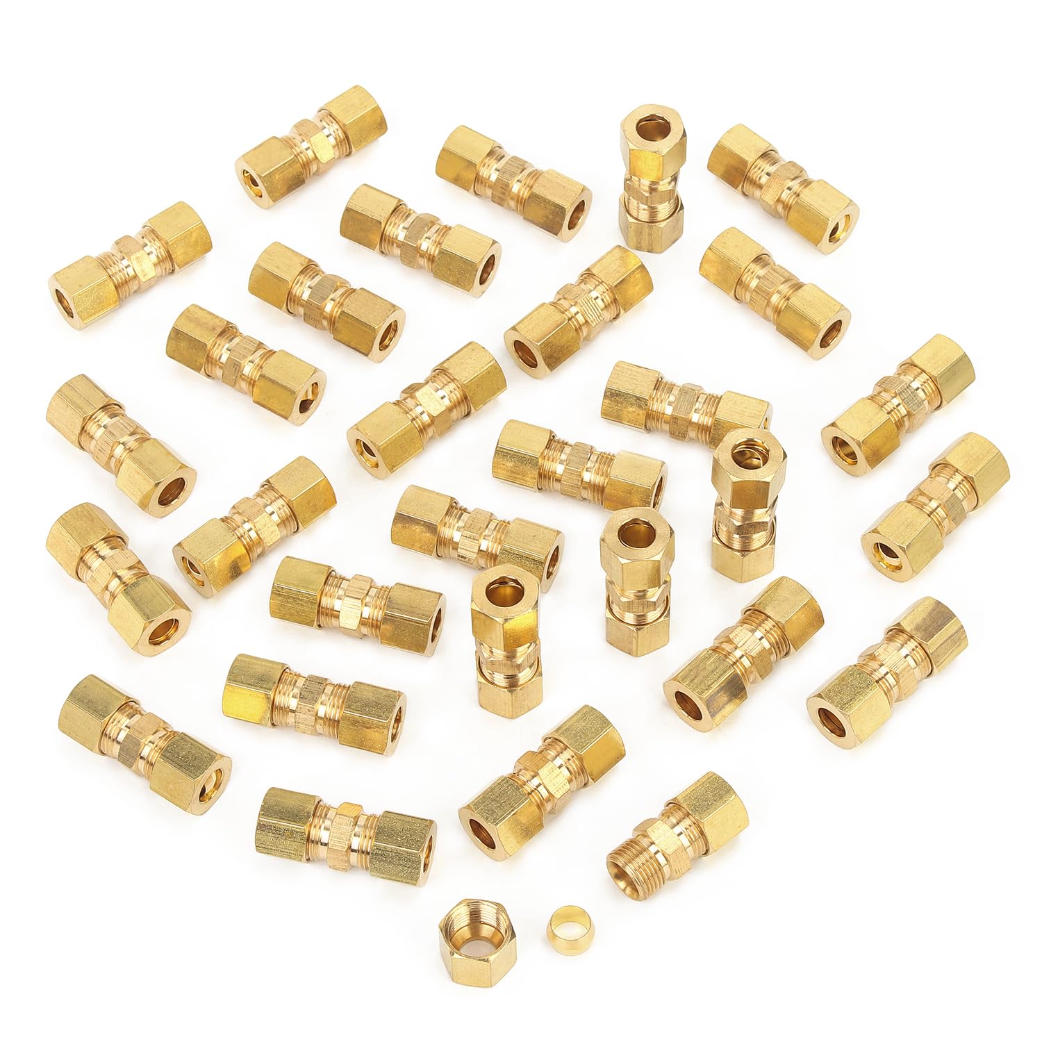 Ltwfitting Pack Of 30 5/16-Inch Od Compression Union,Brass Compression Fitting(Pack Of 30)