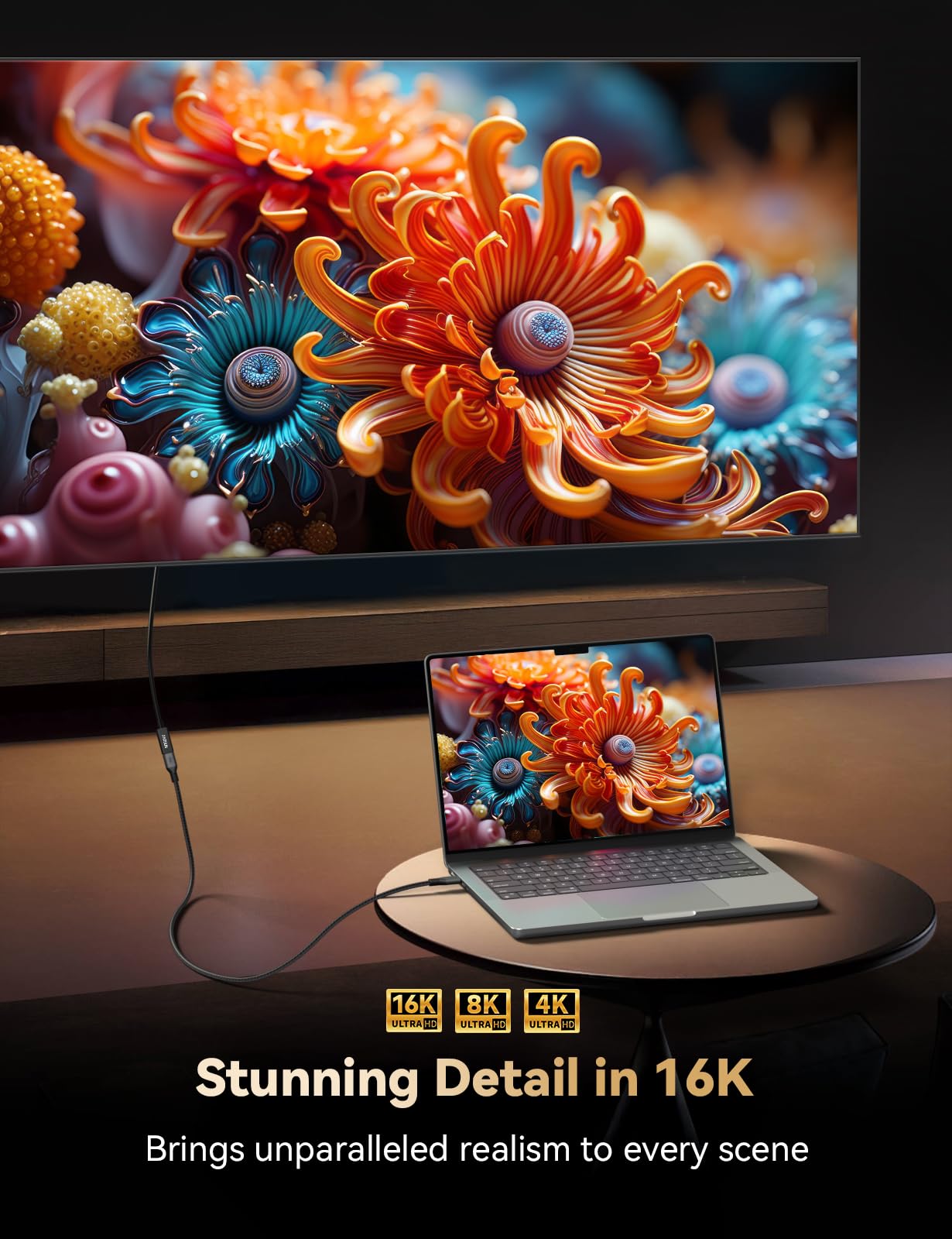 XAOSUN Cavo di prolunga USB C da 80 Gbps per Thunderbolt 5 da 6 m, ricarica da 240 W e display 16K/8K, cavo di prolunga di tipo C da maschio a femmina, compatibile con Thunderbolt 4 3, hub USBC