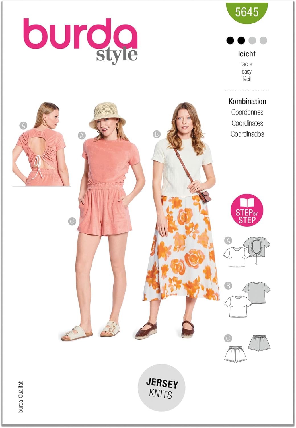 Burda Style 5645 Sewing Pattern for Misses Shirt and Shorts