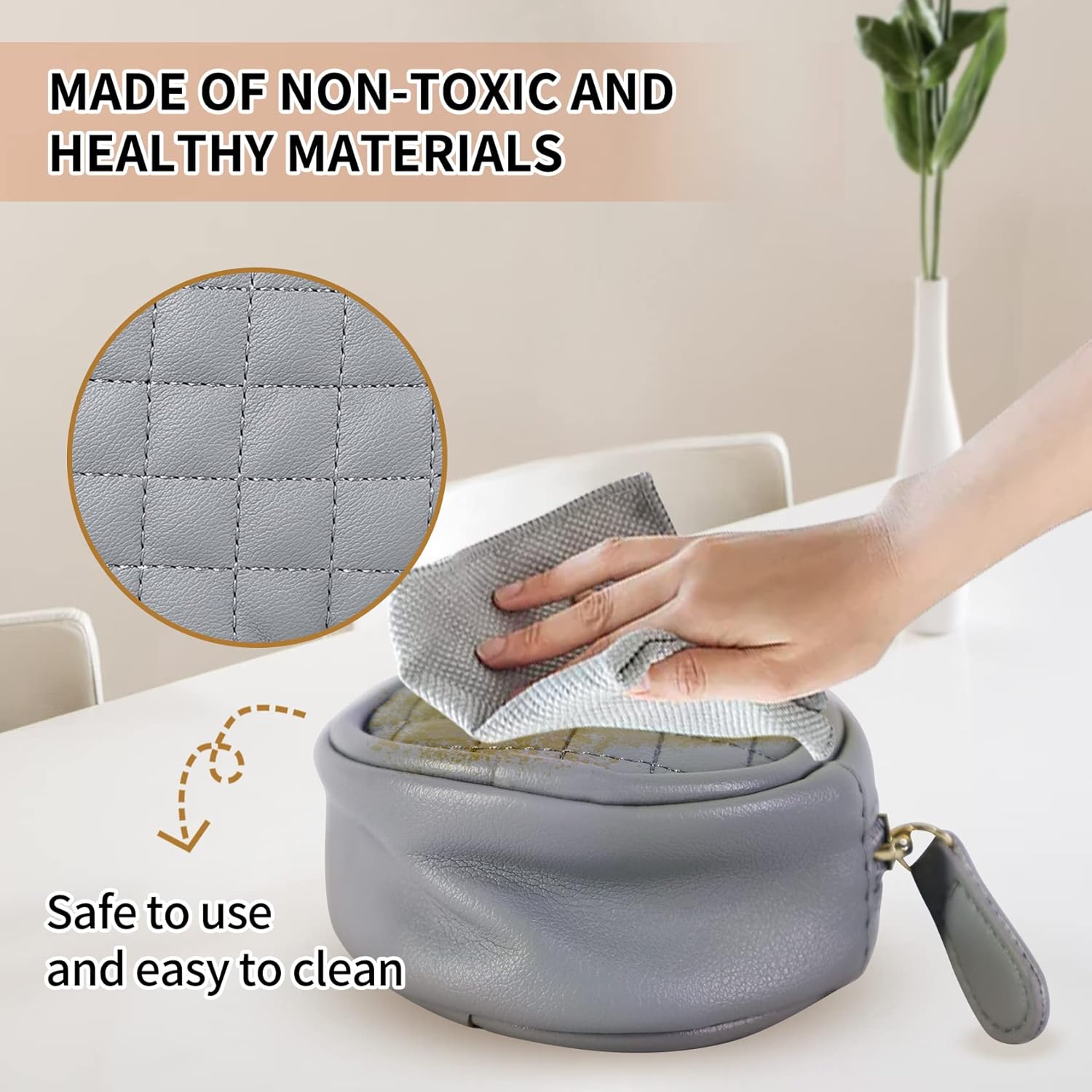 Baby Pacifier Holder with Clip, Maveek Pacifier Case for Diaper Bag, Binky Clip Bag Paci Pouch Container with Zipper for Boys & Girls, Outdoor Travel Stroller Accessory Purse Fits All Pacifiers (Grey) image 7 of 9 B09XB5R1CT