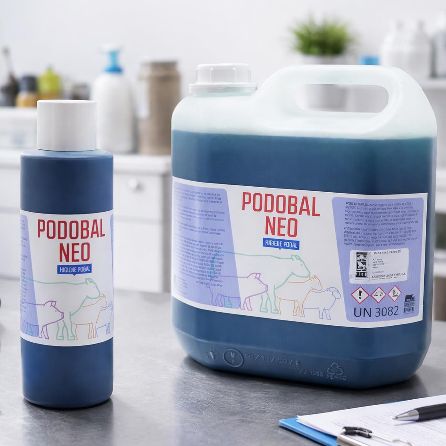 LABORATORIOS PINO Podobal Neo Higiene Podal para Ganado – Programa Preventivo de Cuidado de Pezuñas – Uso en Baños Podales – Envase 1 L