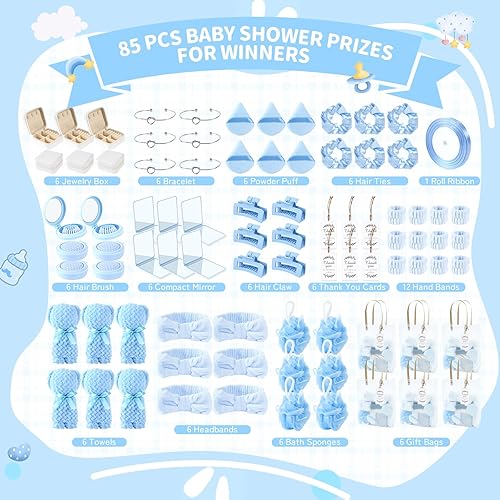 Miniatura 2 de 85 piezas de premios de baby shower para ganadores del juego, regalos de baby shower, incluyendo diadema, cepillo para el pelo, espejos, caja de