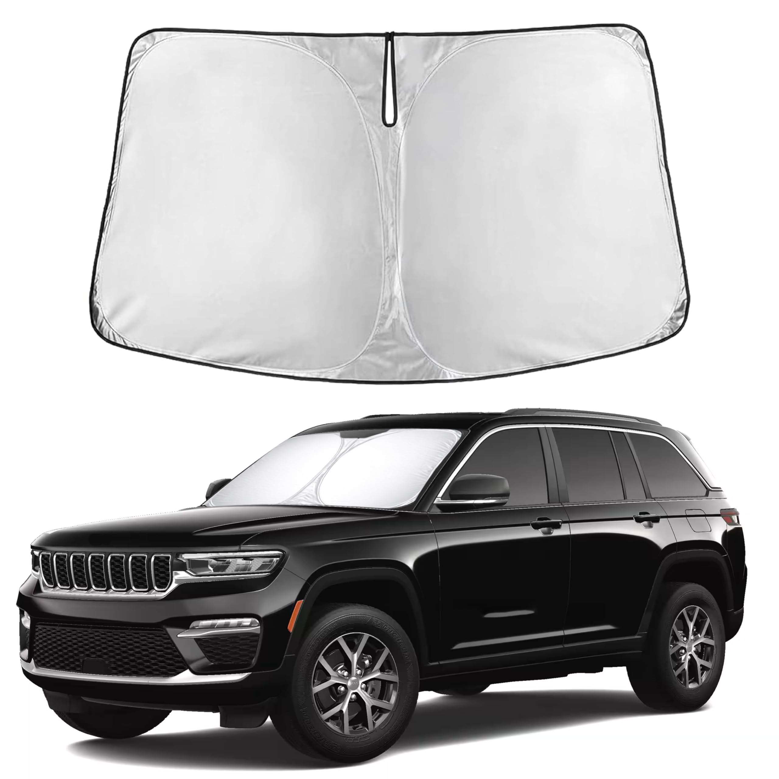 EcoNour Windshield Sun Shade Compatible for Jeep Cherokee 2014-2024 2025